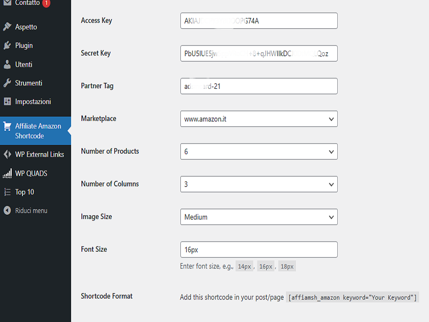 Plugin Settings Page